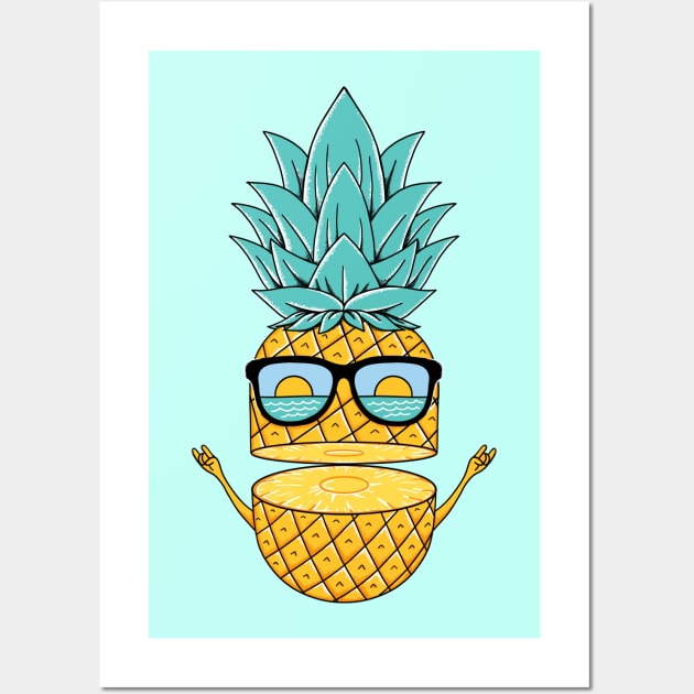 Pineapple summer sunglasses Wall Art by coffeeman